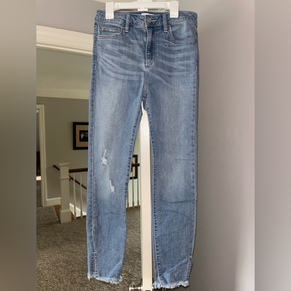 Cello Distressed High-Waisted Skinny Jeans